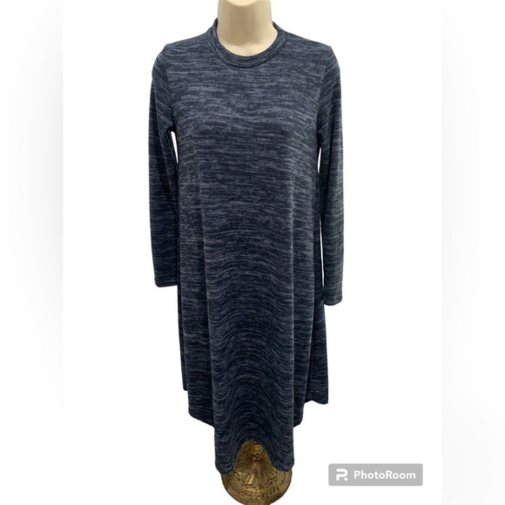 Reborn‎ J Women’s Stretch T Shirt Dress Size Small Blue Long Sleeve
